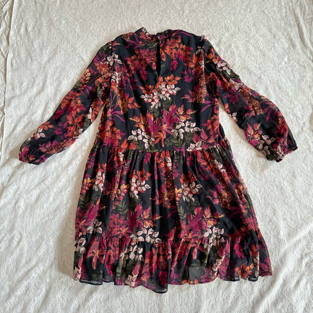 Madison Tara Serena mock neck floral mini long sleeve dress - Picture 10 of 10